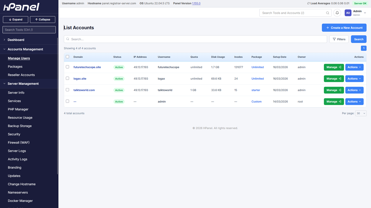 Manage Users